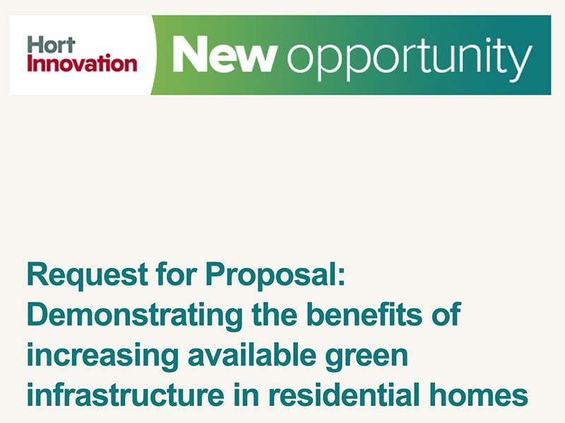 Request for Proposal: Demonstrating the benefits of increasing available green infrastructure in residential homes