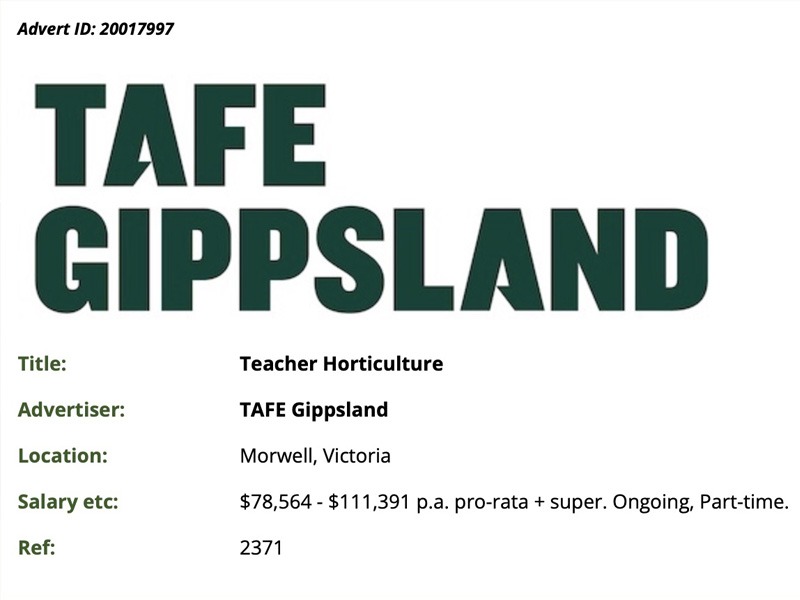 Employment Opportunity: TAFE Gippsland