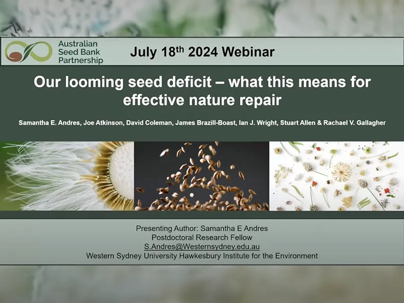 YouTube: PlantChat Webinar 1: Our looming seed deficit – what does this mean for ‘nature repair’
