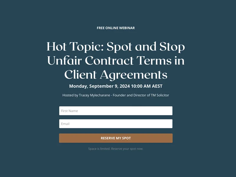 Webinar: Spot and Stop Unfair Contract Terms in Client Agreements