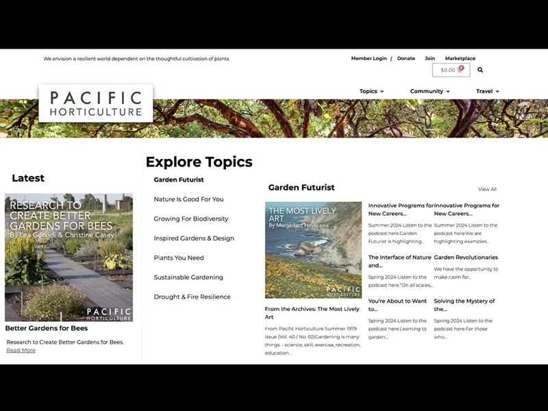 Pacific Horticulture Takes Down Its Paywall; Completes Review of Strategic Alternatives
