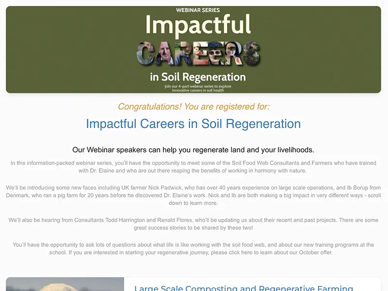 Free 4-part Webinar Series from Soil Foodweb School