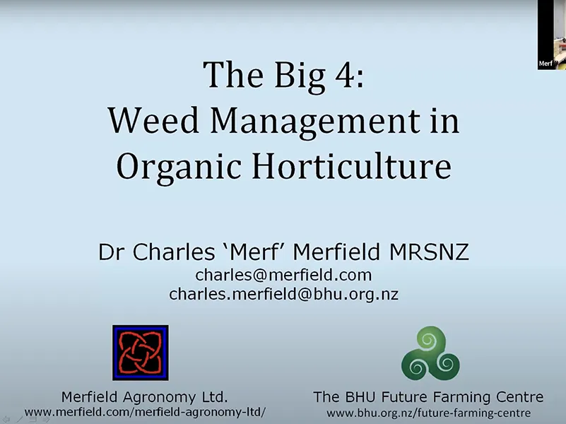 OGA Webinar: The Big 4: Weed management in organic horticulture