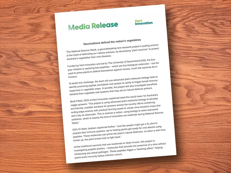 Vaccinations defend the nation’s vegetables