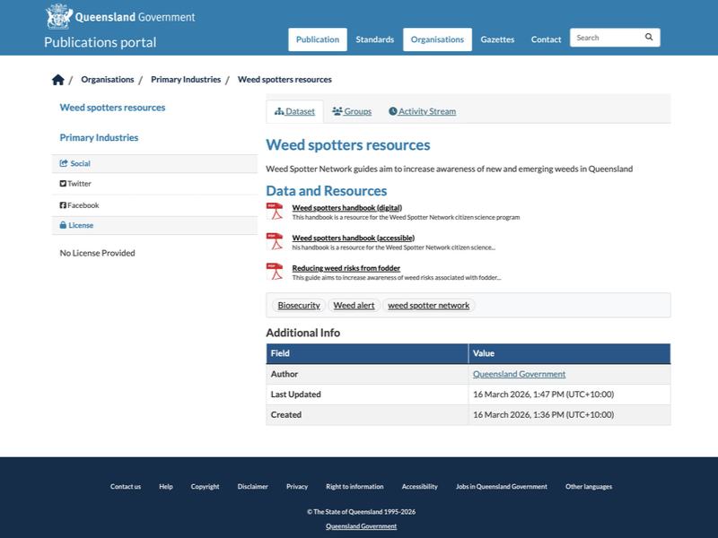 Weed spotters resources – Dataset – Publications | Queensland Government