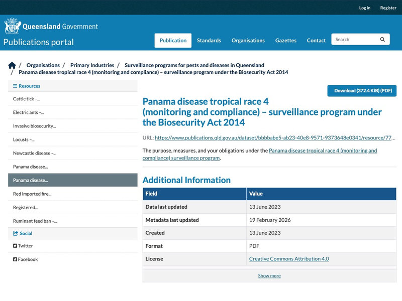 Panama disease tropical race 4 (monitoring and compliance) – surveillance program